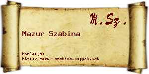 Mazur Szabina névjegykártya
